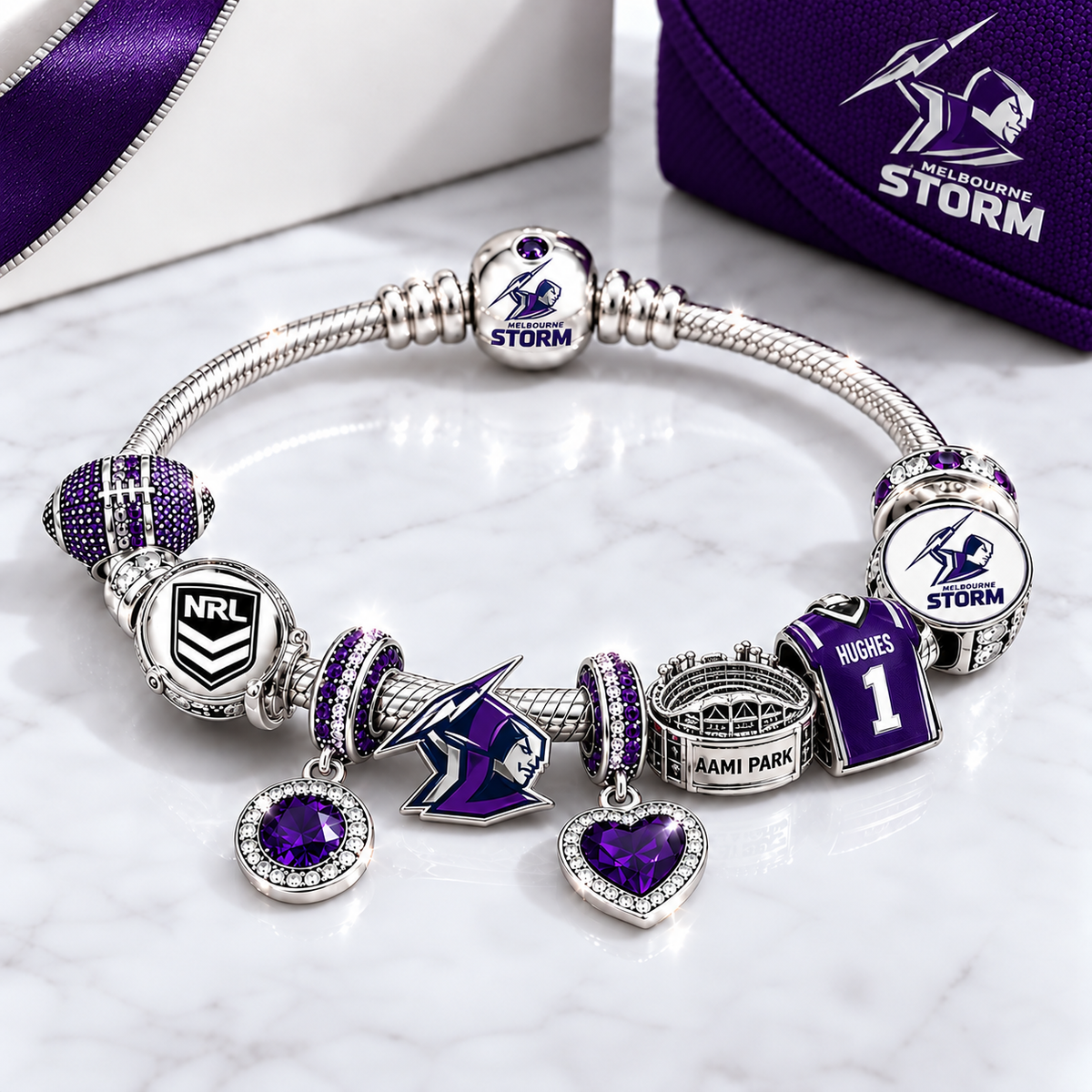 Premium NRL MS Team Spirit Charm Bracelet V8
