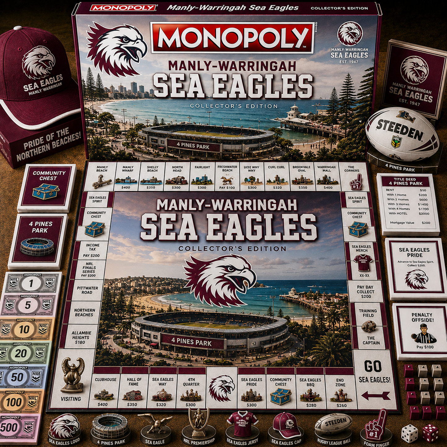 Premium NRL MWSE Legacy Monopoly Collector’s Edition Board Game V2