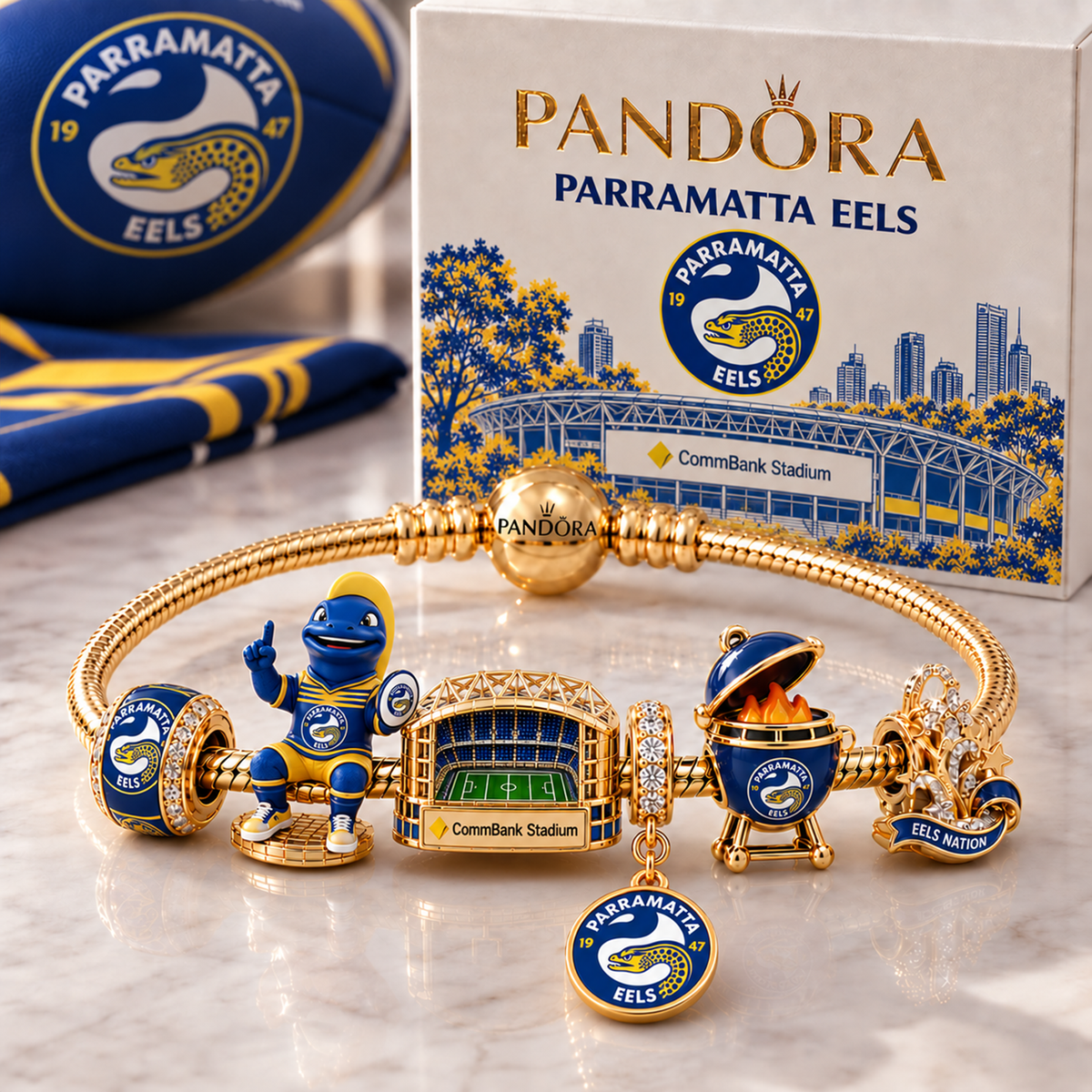 Premium NRL PE Heritage Gold Charm Bracelet Set V3