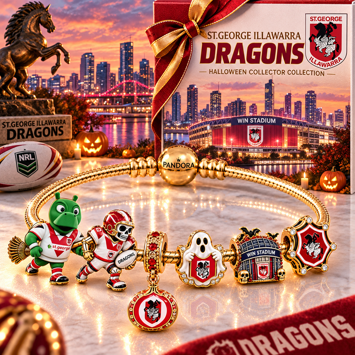 Premium NRL SGID Halloween Gold Charm Bracelet Set V4