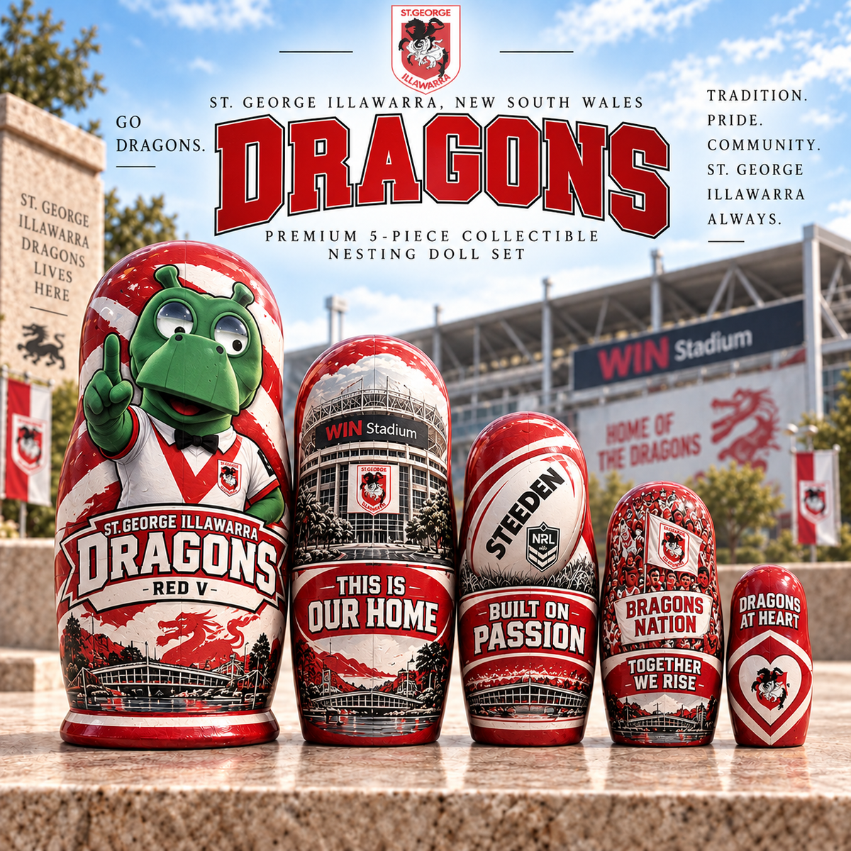 Premium NRL SGID Nesting Doll Set