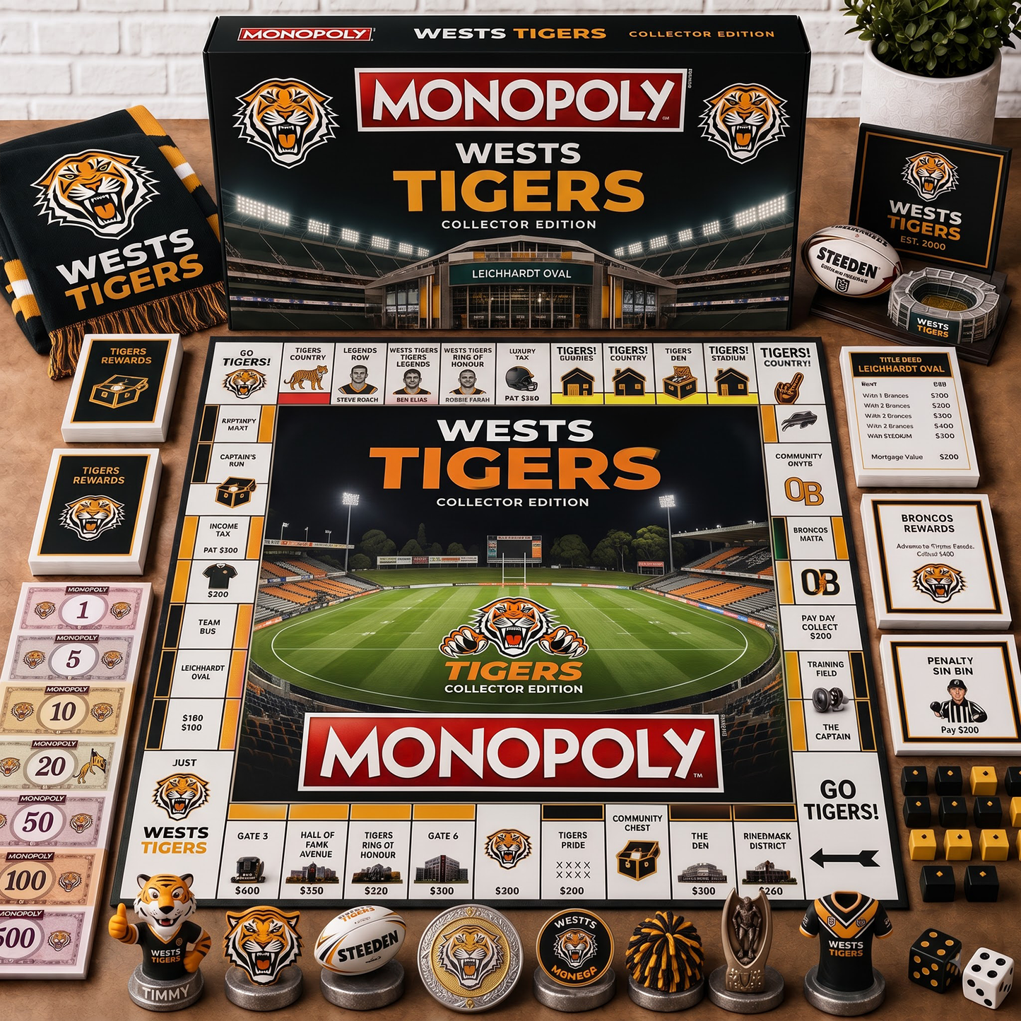 Premium NRL WT Monopoly Collector Edition Board Game