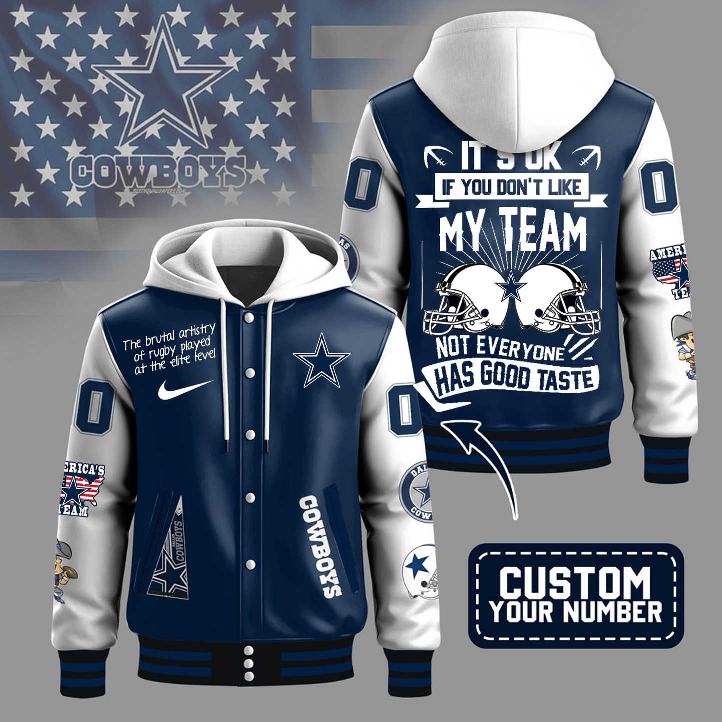 Premium NFL X DAL Die Hard Fan Hooded Jacket Limited Edition NDT TDT 221125