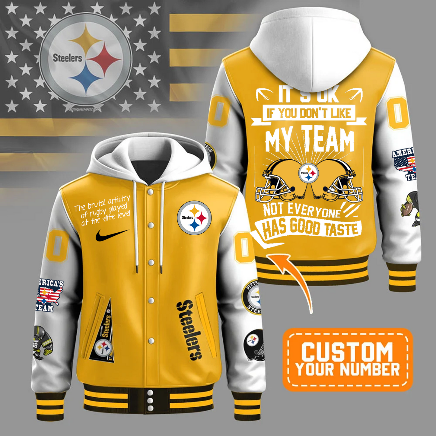 Premium NFL X PIT Die Hard Fan Hooded Jacket Limited Edition NDT TDT 221125