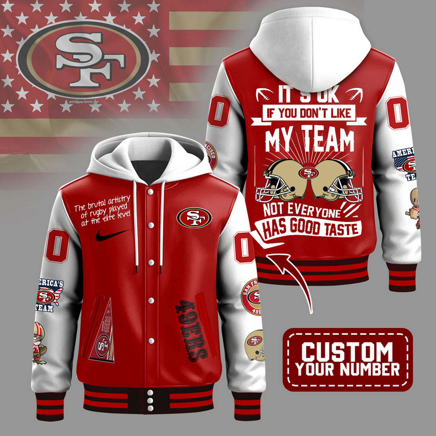Premium NFL X SF Die Hard Fan Hooded Jacket Limited Edition NDT TDT 221125