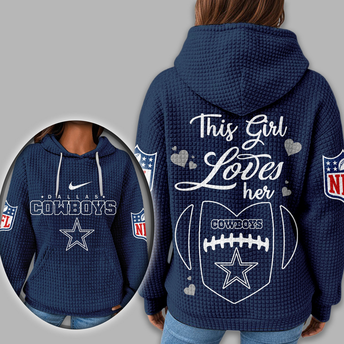Premium NFL X DAL Game Day Waffle Hoodie NDT TDT 231125