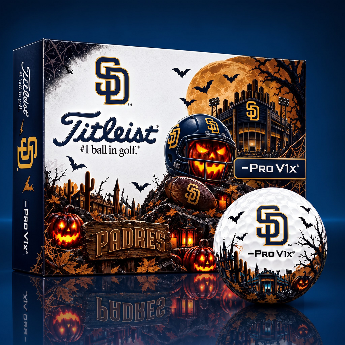 SD X MLB Spooky Halloween Golf Balls - Titleist Pro V1 Set