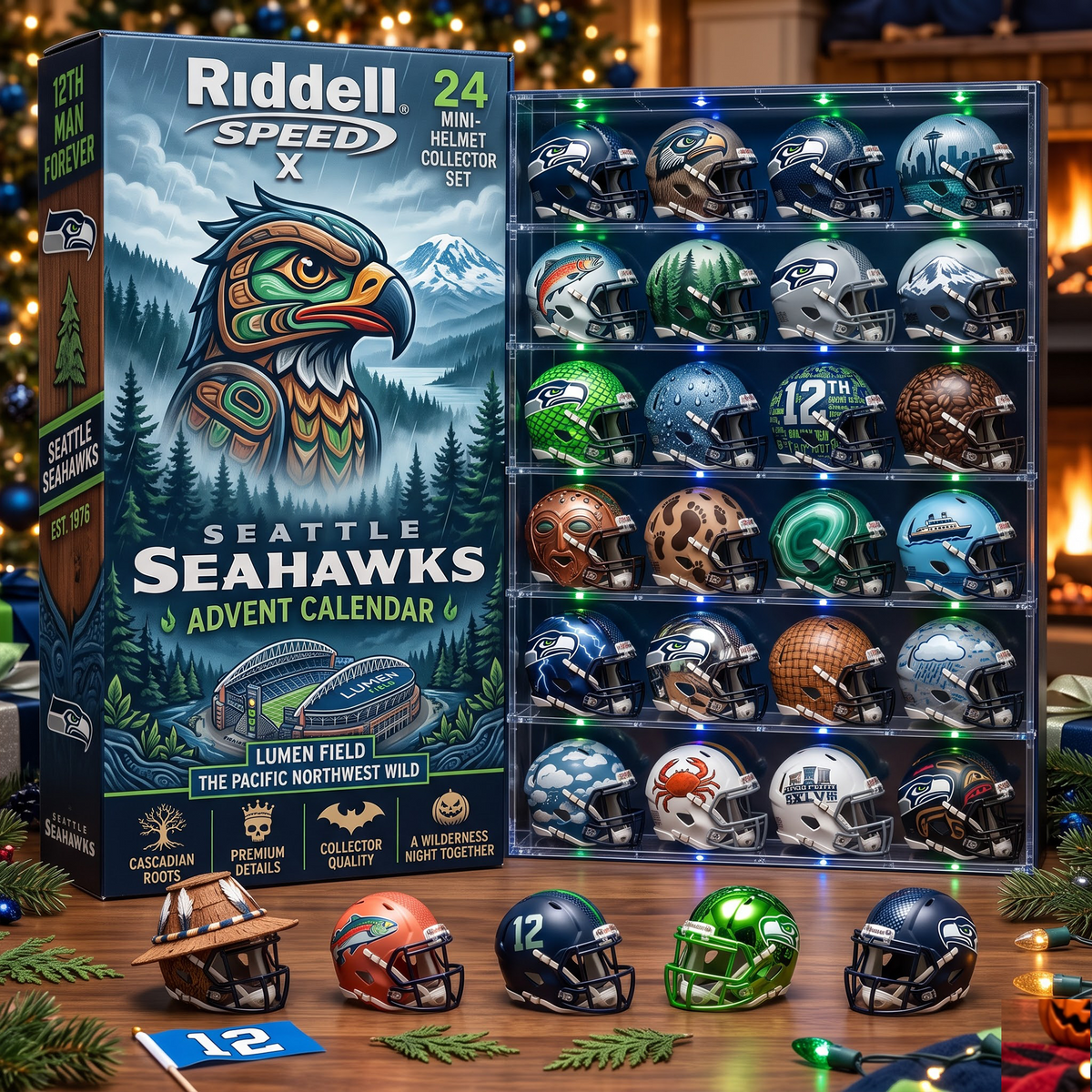 SEA X NFL Halloween Advent Calendar – 24 Mini Helmet Collector Set