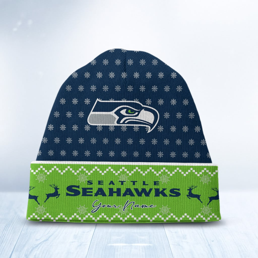 SEA x NFL Customized Beanie Hat Christmas DatND DVT