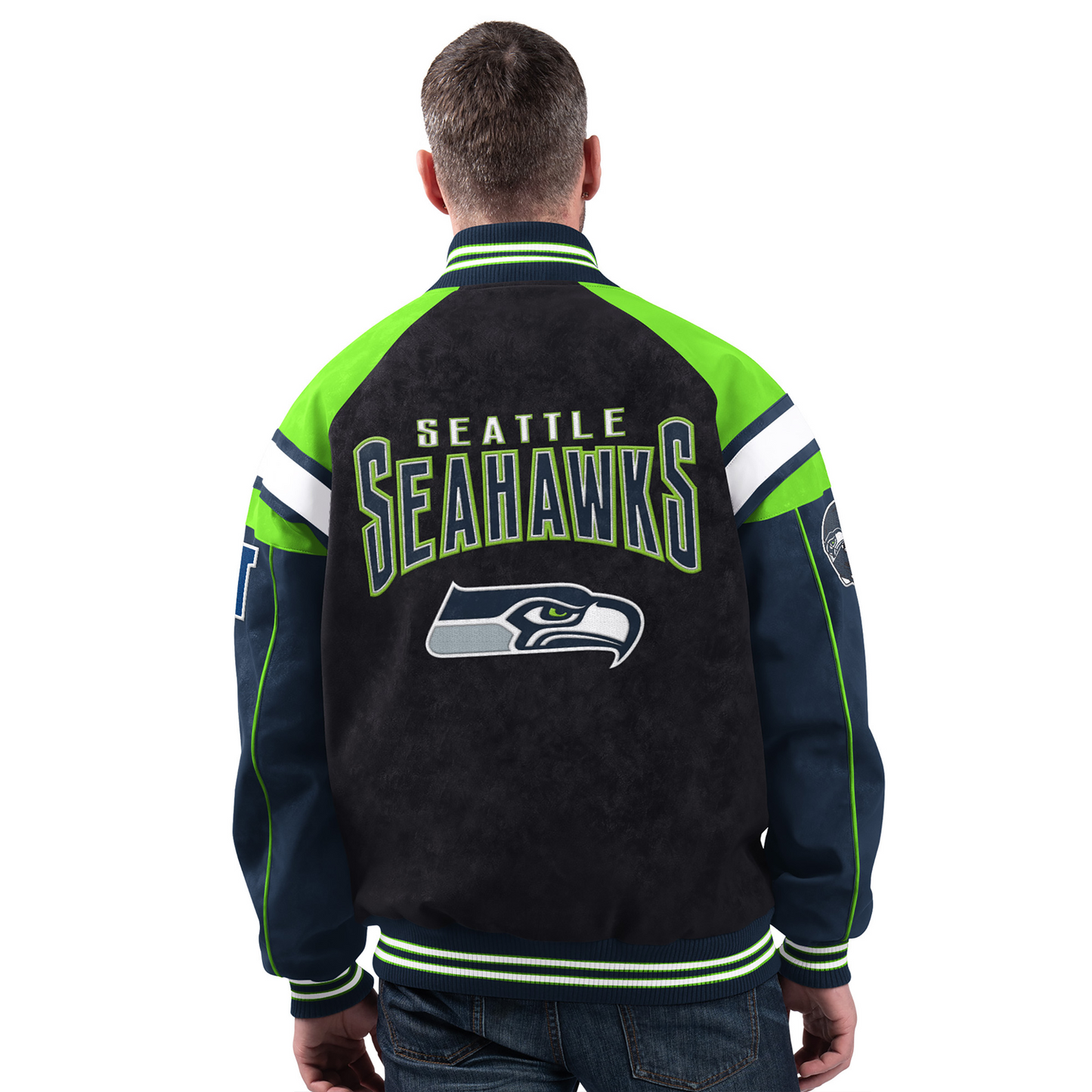 SEA x NFL Officially Licensed Faux Suede Jacket DATND TANTD