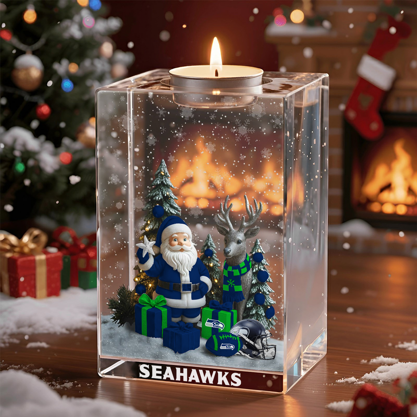 SEA x NFL Personalized Christmas Crystal Candle Holder 2211 DatND DVT