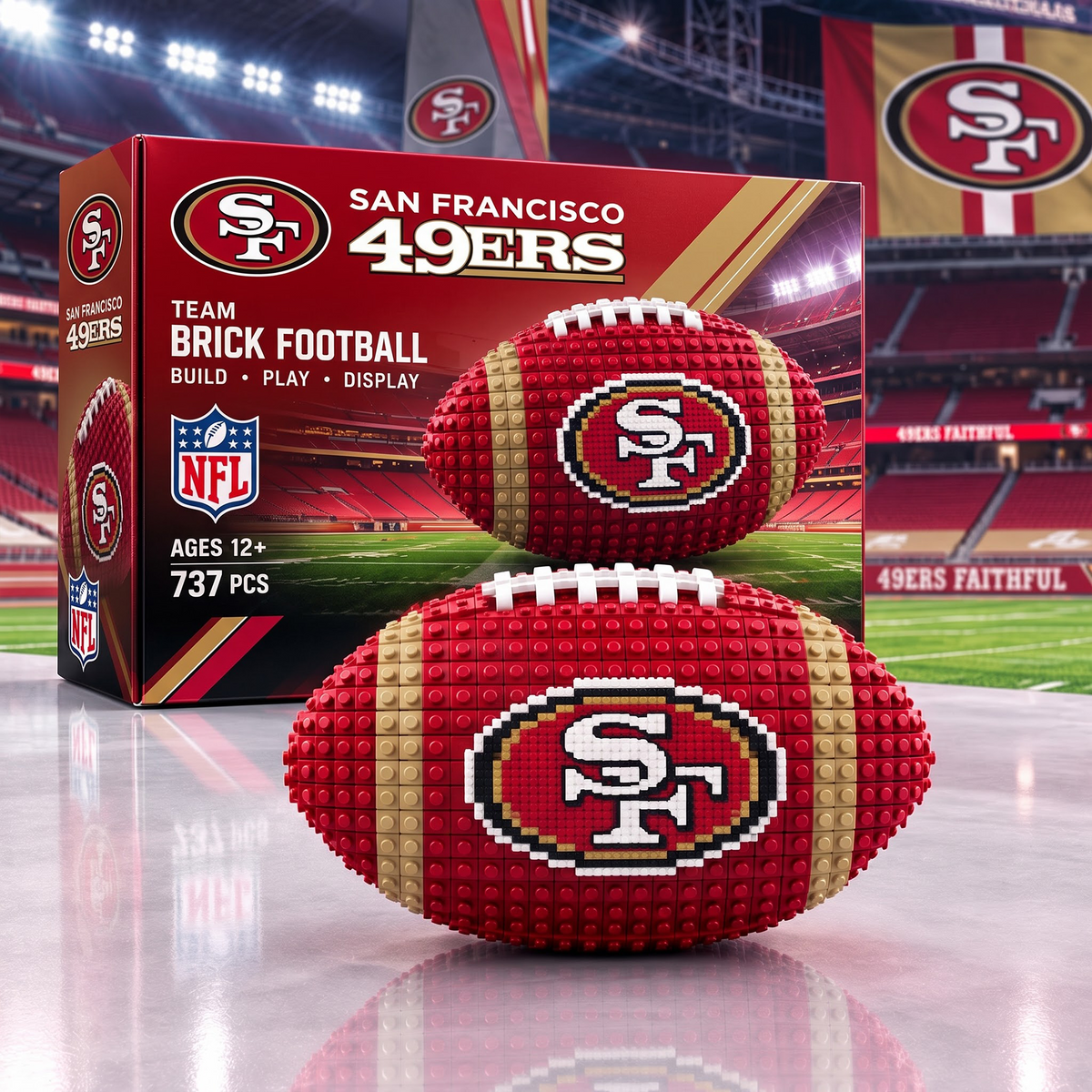 SF X NFL Team Brick Football Building Set – 3D Bricks Collector Model