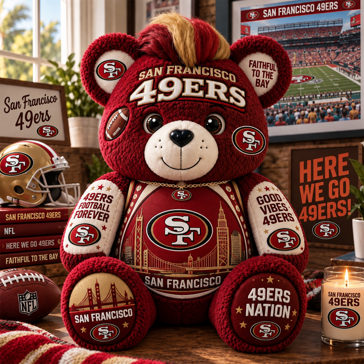 SF x NFL Bear Custom Shaped Pillow