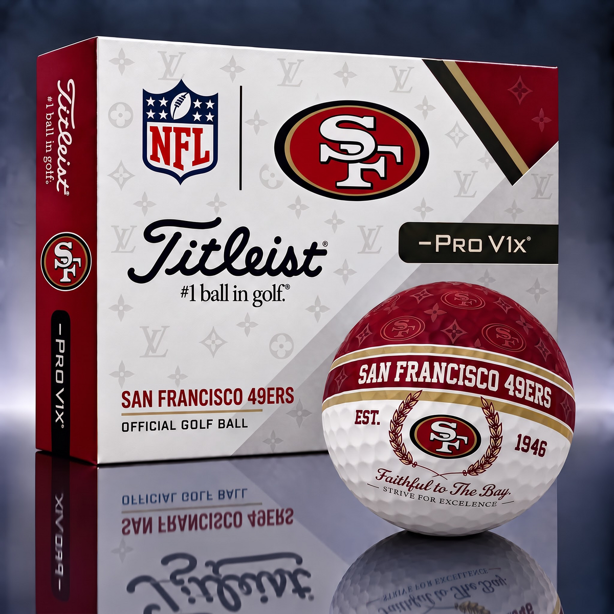 SF x NFL Custom LV x Titleist Pro V1 Golf Balls Set