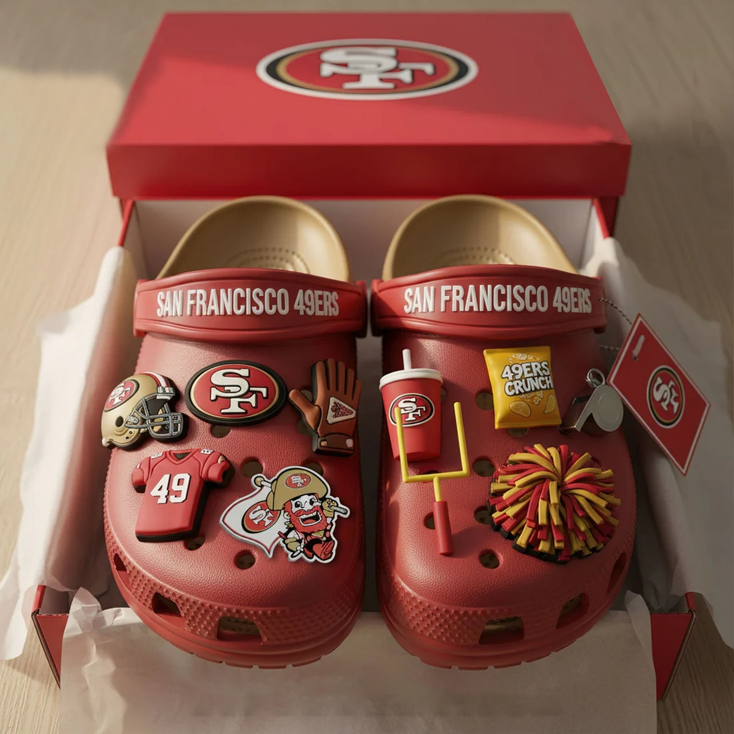 SF x NFL Premium Crocs Clogs Shoes DATND TANTD