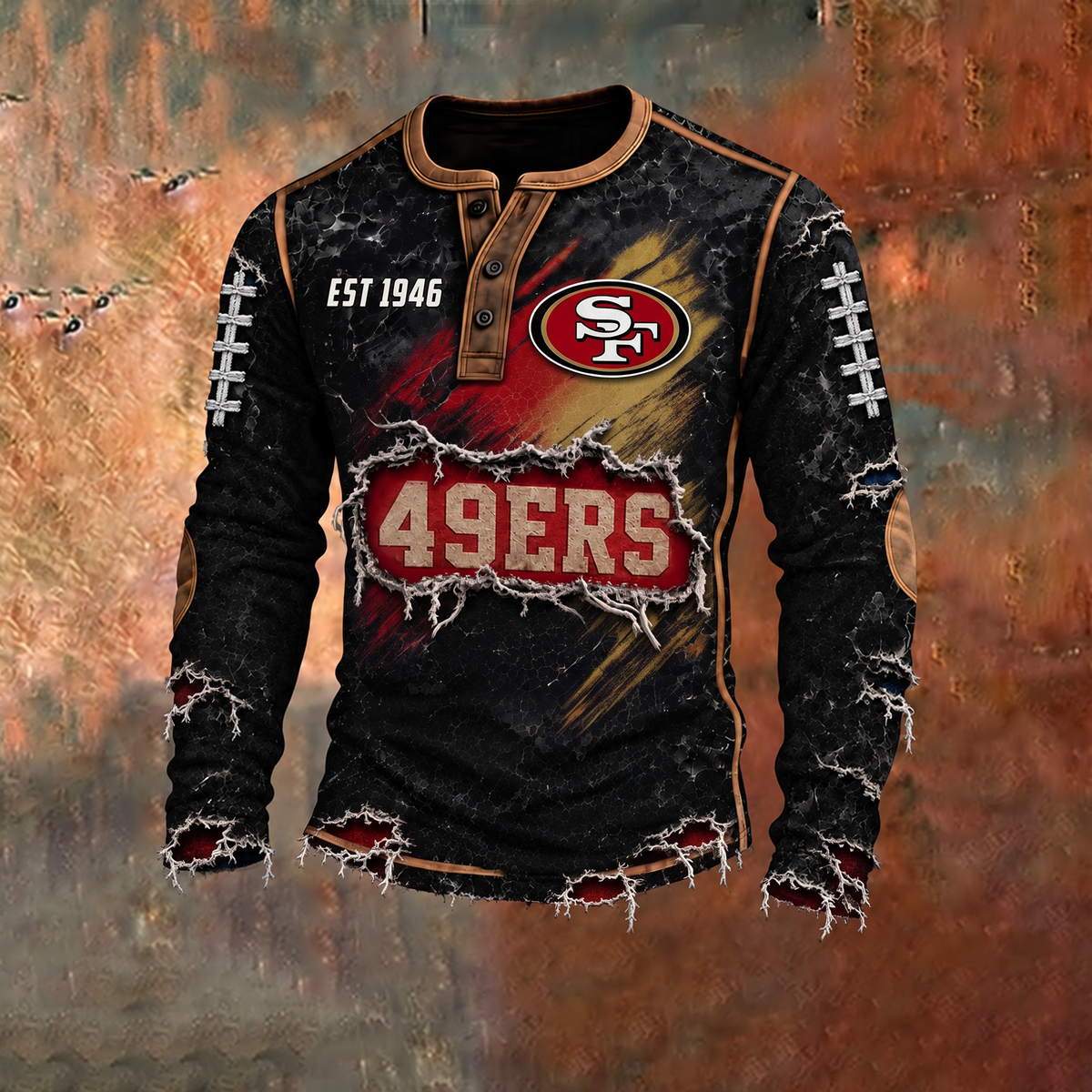 SF x PREMIUM NFL Distressed Long Sleeve Jersey