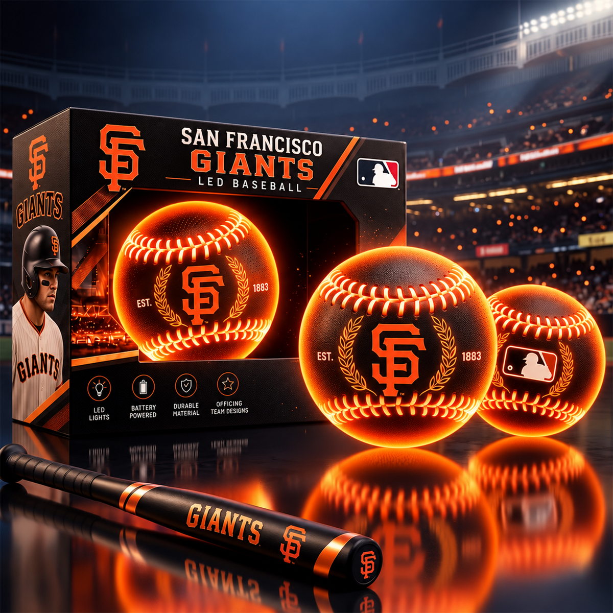 SFG x Custom MLB Light-Up LED Baseball Gift Set