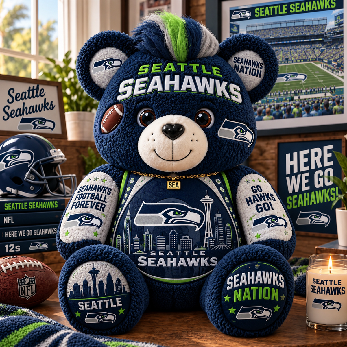 SS x NFL Bear Custom Shaped Pillow