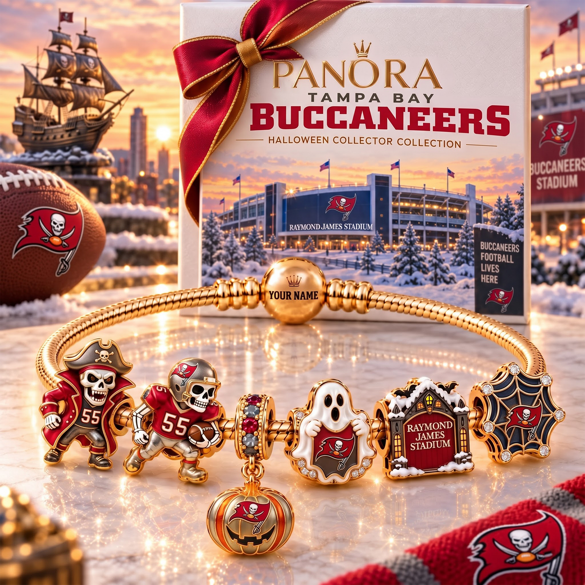 TBB x Luxury NFL Gold Charm Halloween Bracelet