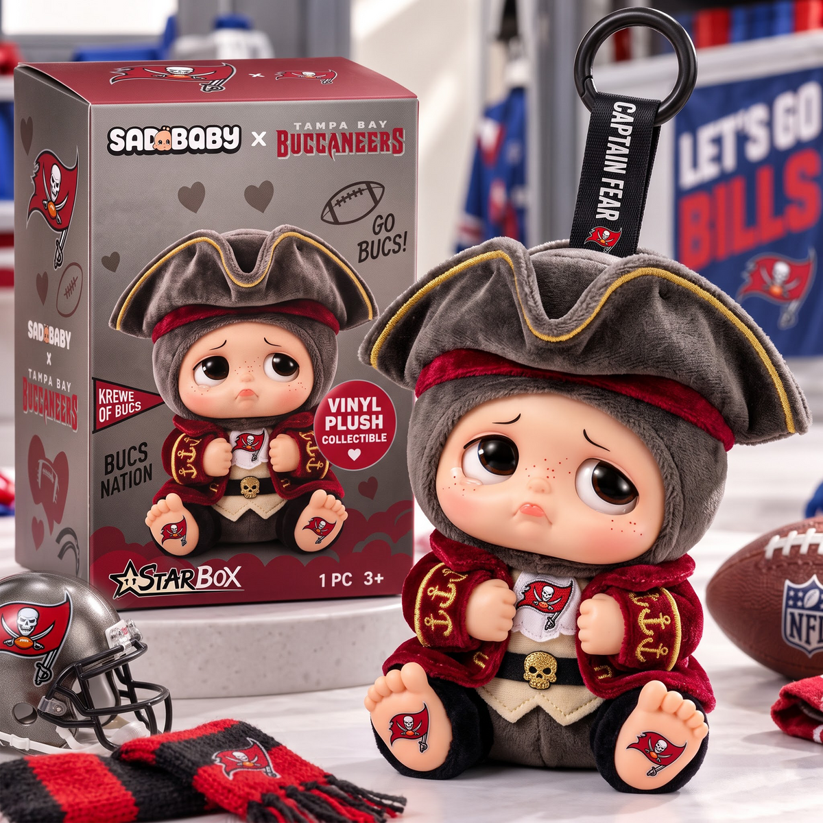 TBB x NFL Sad Baby Custom Vinyl Plush Keychain