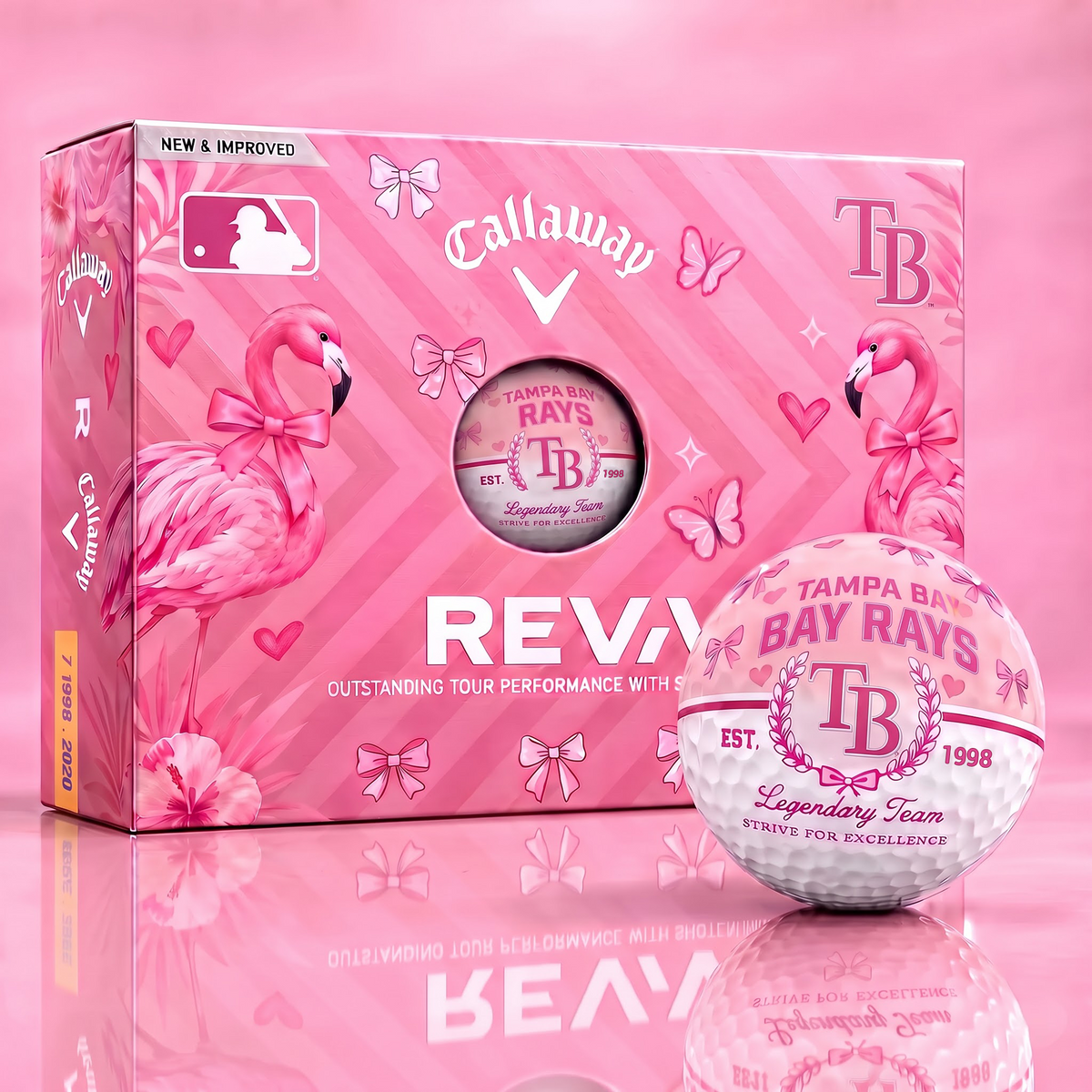 TBR x Custom MLB Pink Coquette Ladies Golf Balls