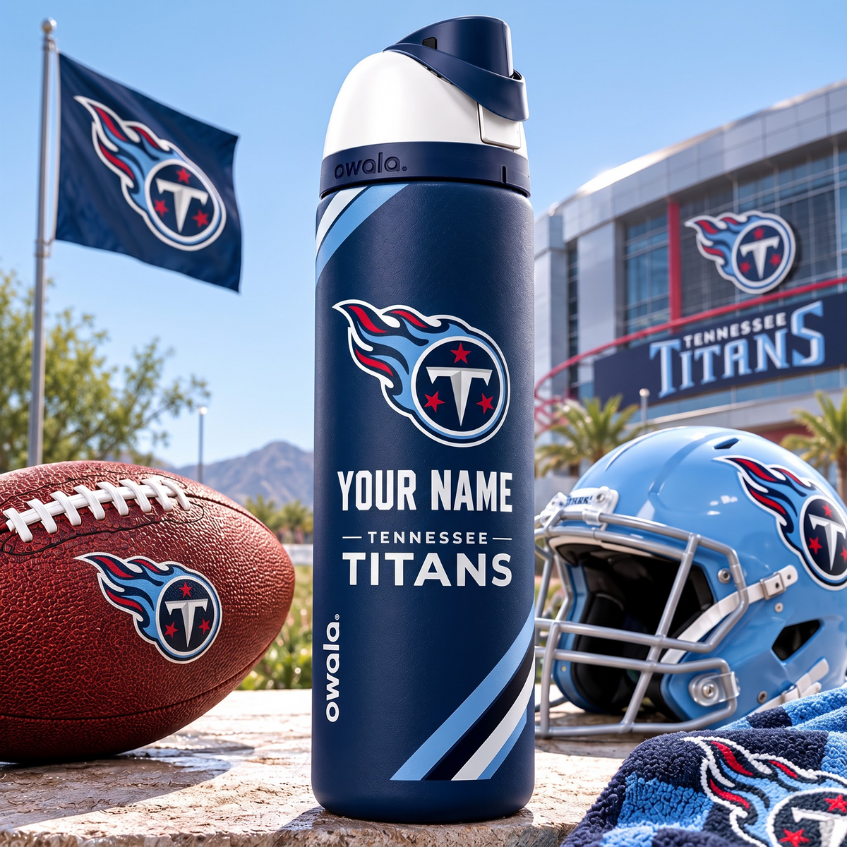 TEN X Premium NFL Owala Water Bottle