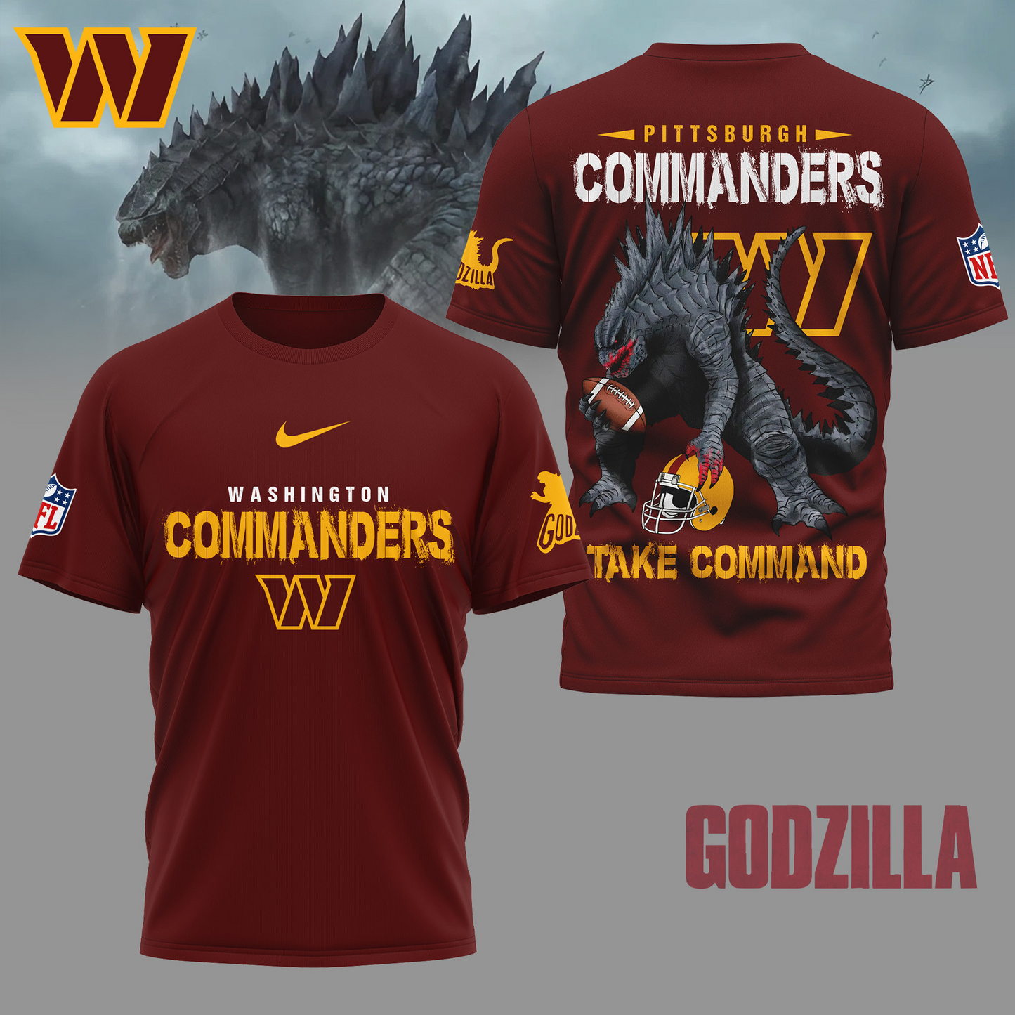 WC Premium NFL Godzilla Football Shirt DDT CTND