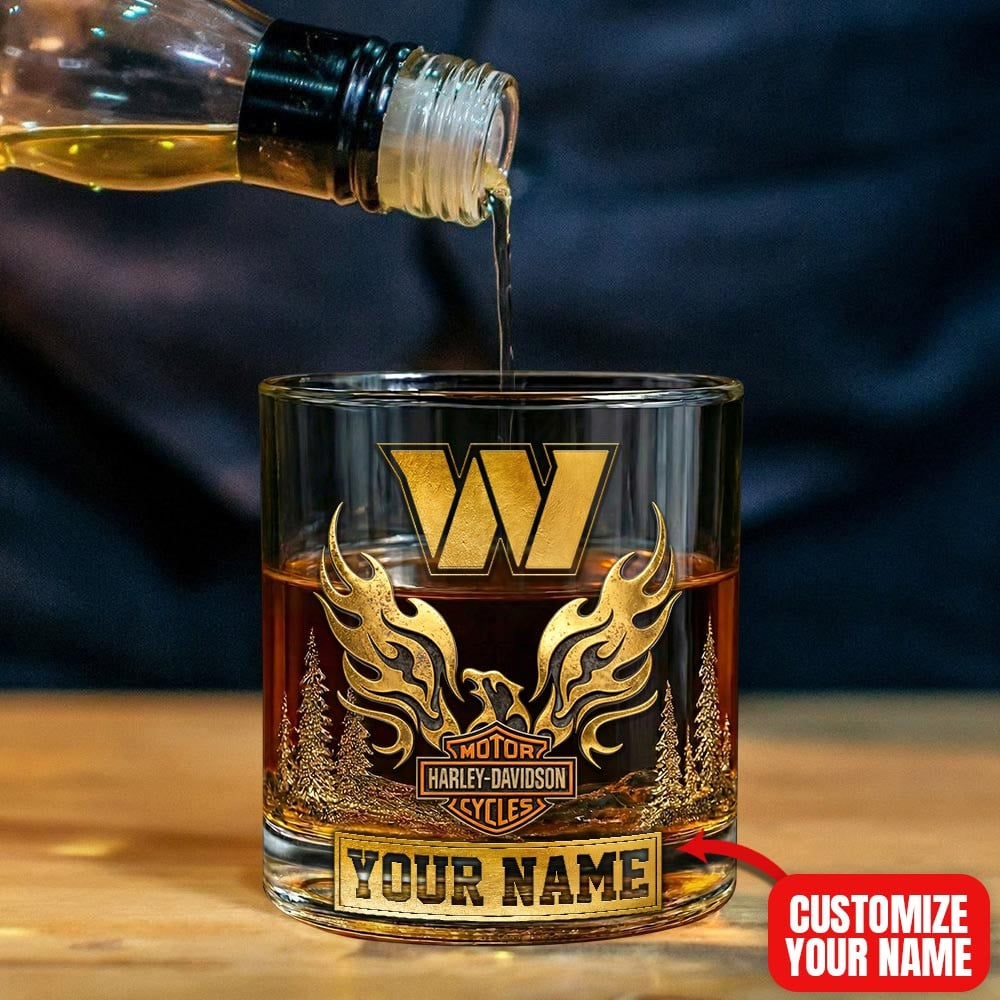 WC Premium NFL Motorcycle Personalized Whiskey Glass DDT NTL