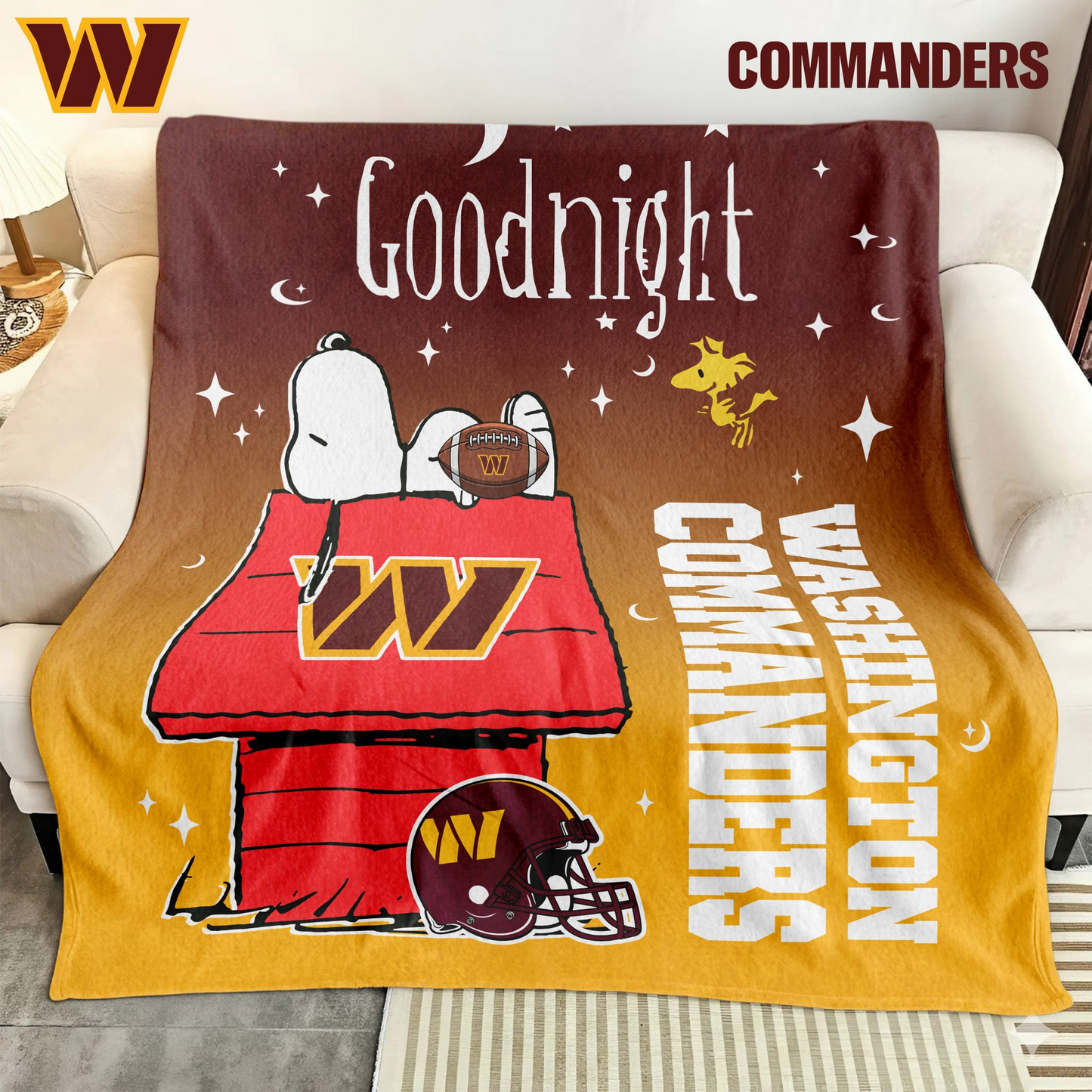 WC Premium NFL Snoopy Fan Blanket DDT NTL