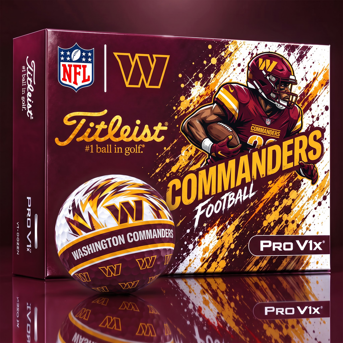 WC x Custom NFL Dynamic Paint Splatter Golf Balls