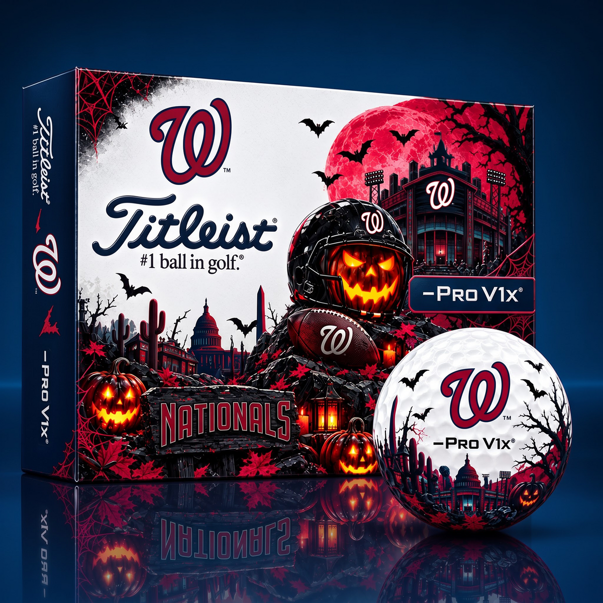 WSH X MLB Spooky Halloween Golf Balls - Titleist Pro V1 Set