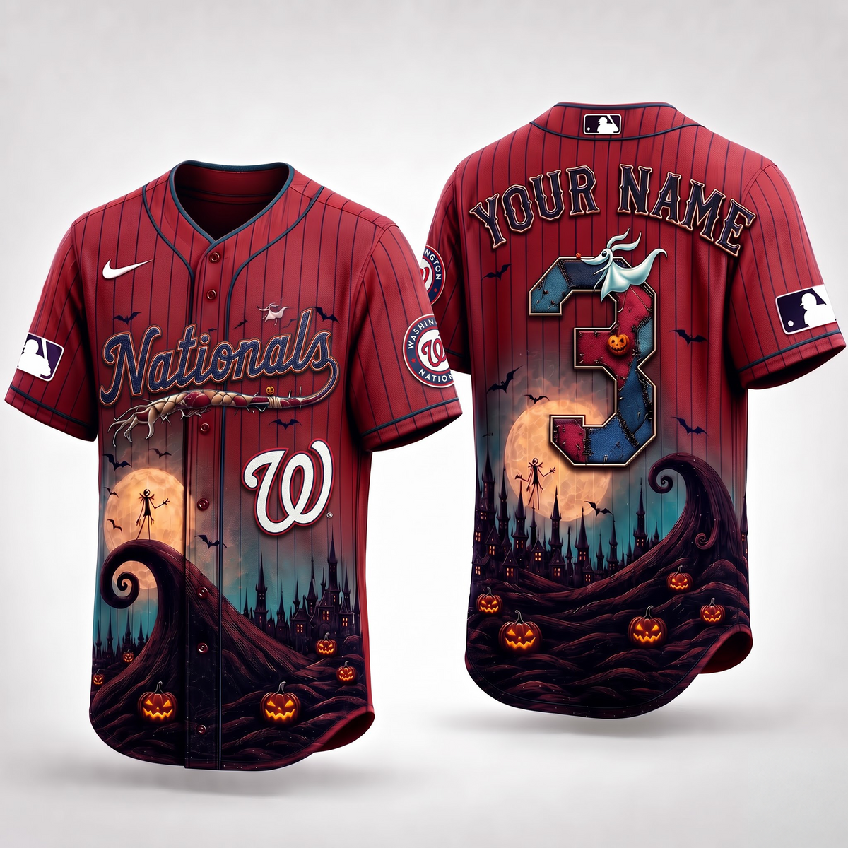 WSH X Premium MLB Haunted Moon Halloween Baseball Jersey