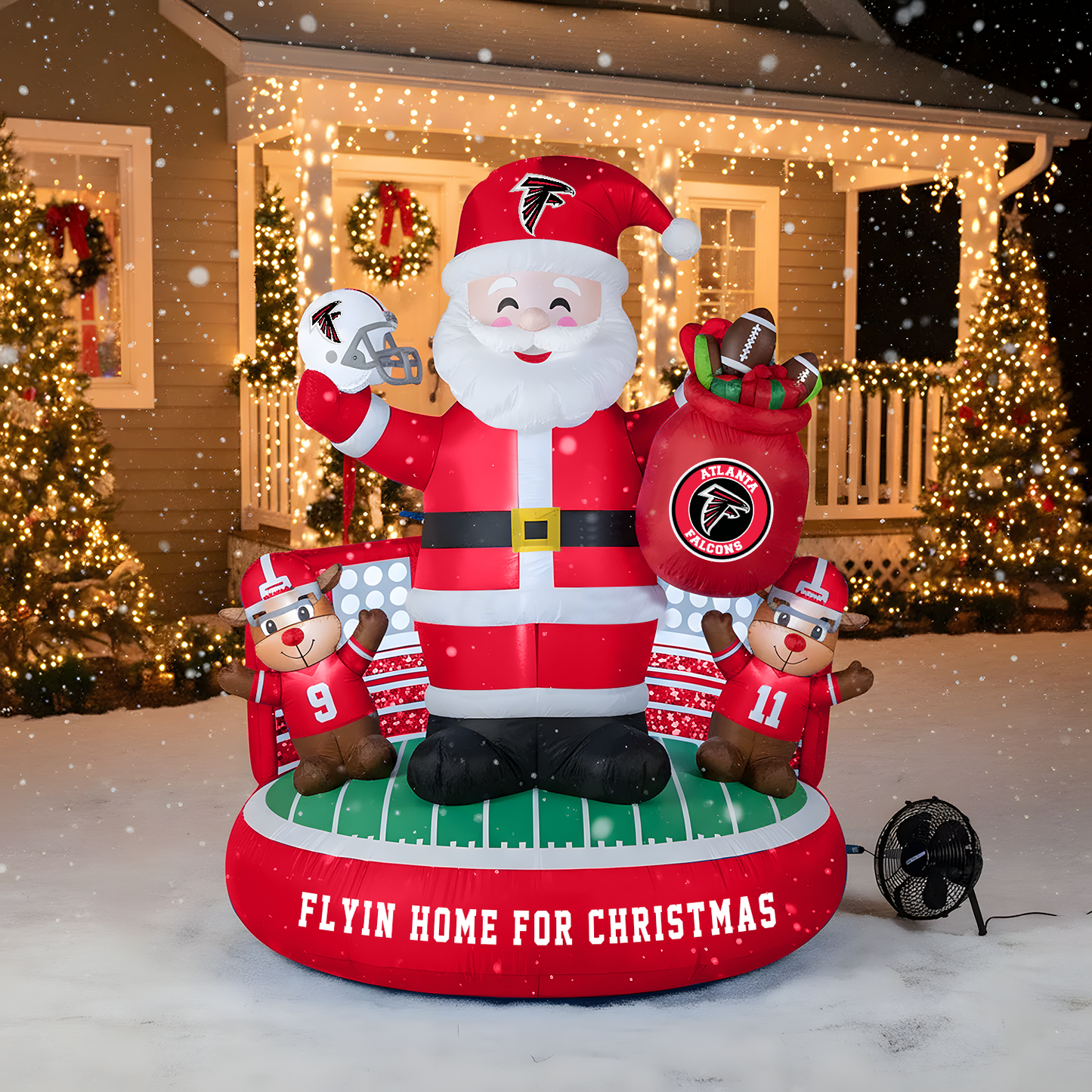 ATL X NFL Christmas Inflatable Team-Themed Santa & Reindeer NAK NHT