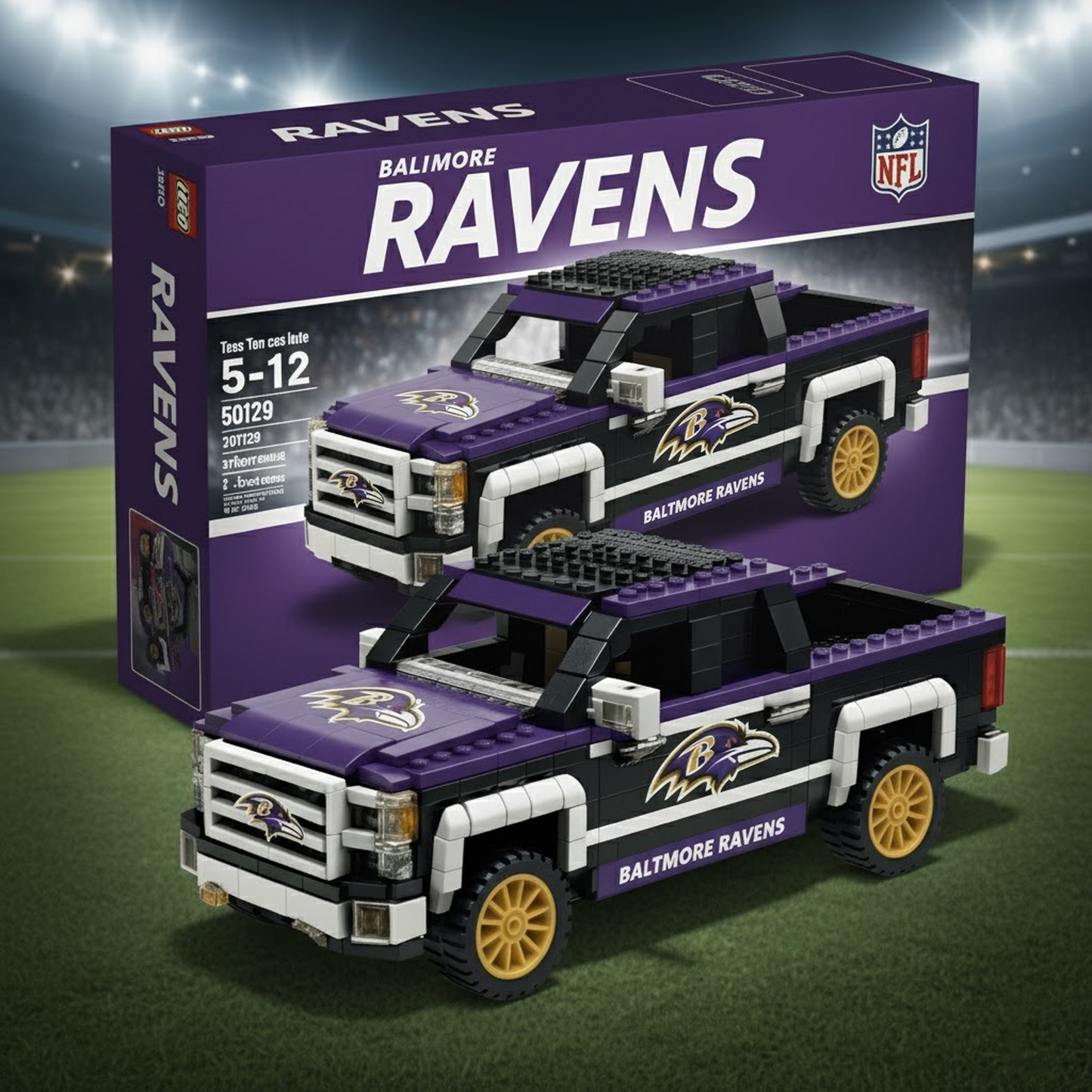 BAL x NFL 3D Racing Truck Model Building Block Set V1 NAK NHT