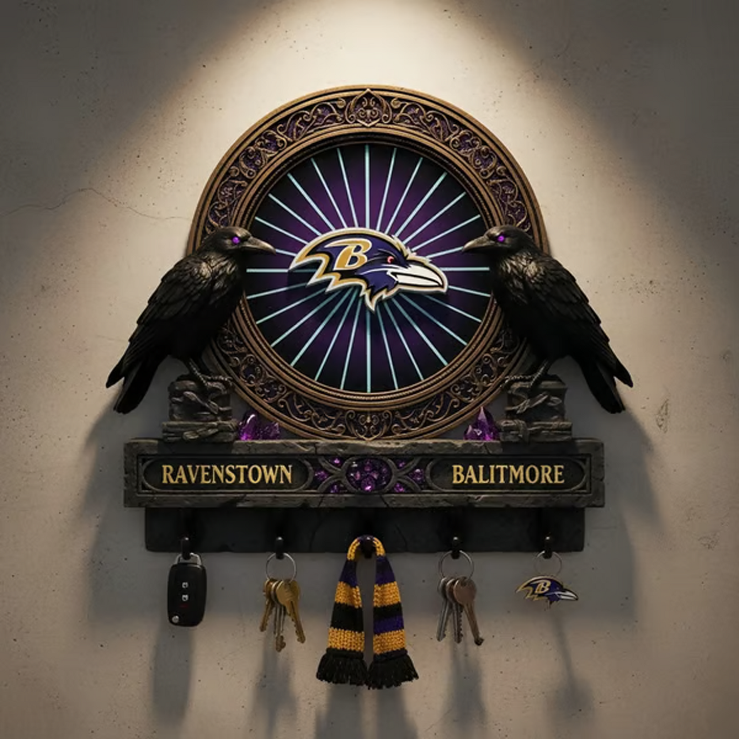 BAL X NFL Originality Verification Football Team Wall Key Holder NAK THUONGNH