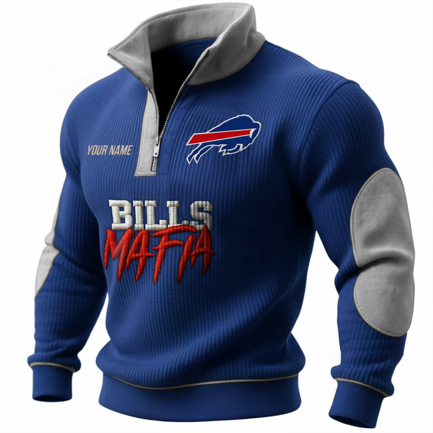BUF x NFL PREMIUM LONG ZIP POLO SHIRT DATND TANTD