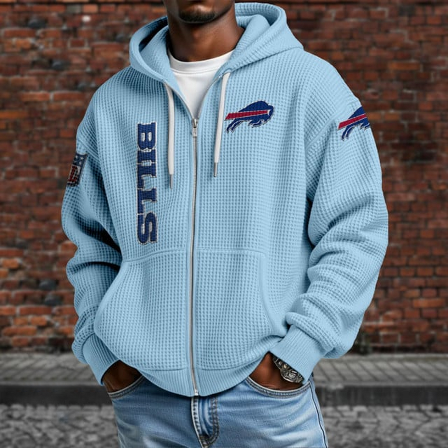 BUF X NFL Textured Lounge Zip-up Hoodie NAK NHT