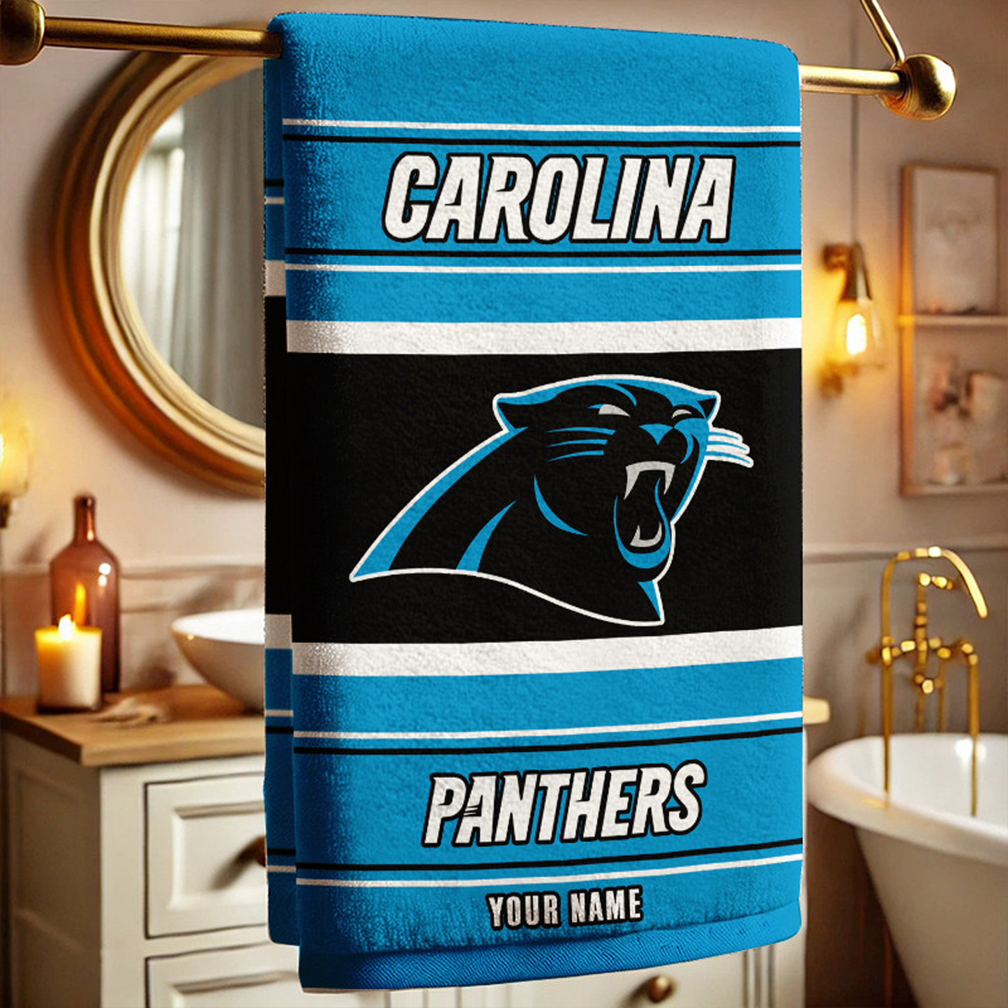 CAR X NFL New Bath Towel Custom Any Name Gifts NAK NHT