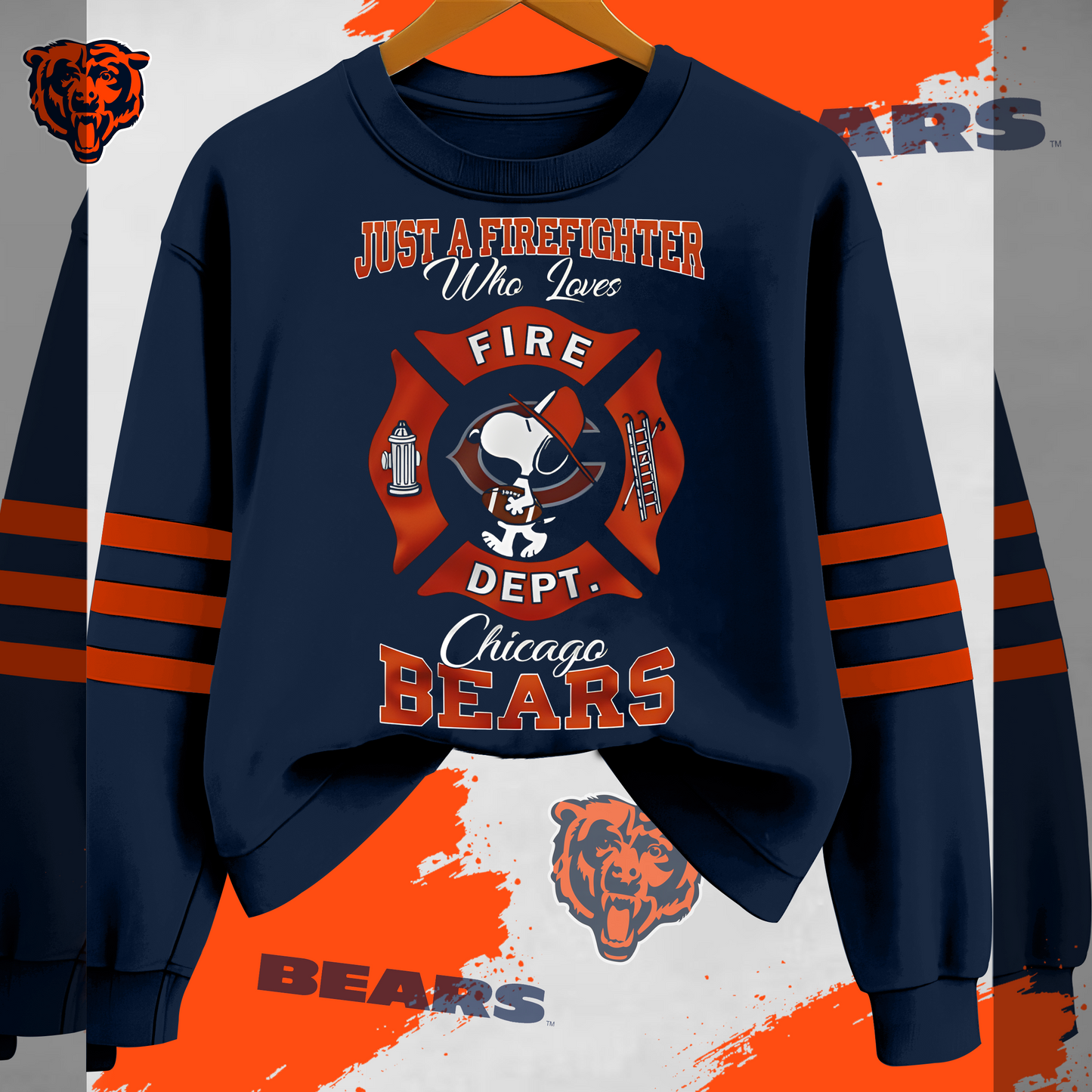 CHI x NFL Just A Firefighter Who Love Sweatshirt DDT 201025 HLPHUONG