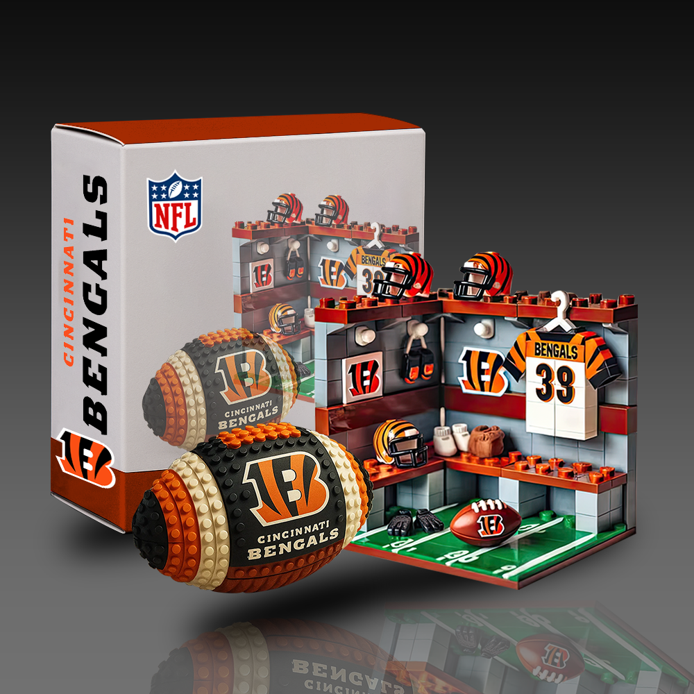 CIN x NFL Team Ball & Changing Room Building Block Football Set DDT CTND
