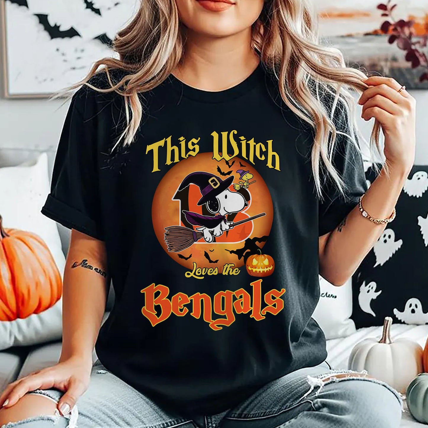 CIN x NFL This Witch Snoopy Love This 2D Shirt DatND DVT