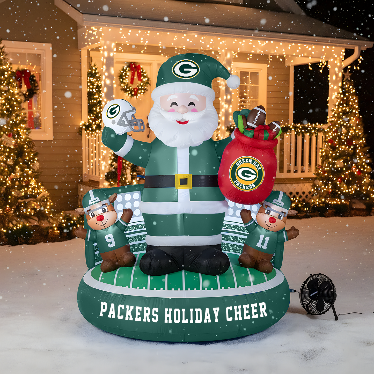 GB X NFL Christmas Inflatable Team-Themed Santa & Reindeer NAK NHT