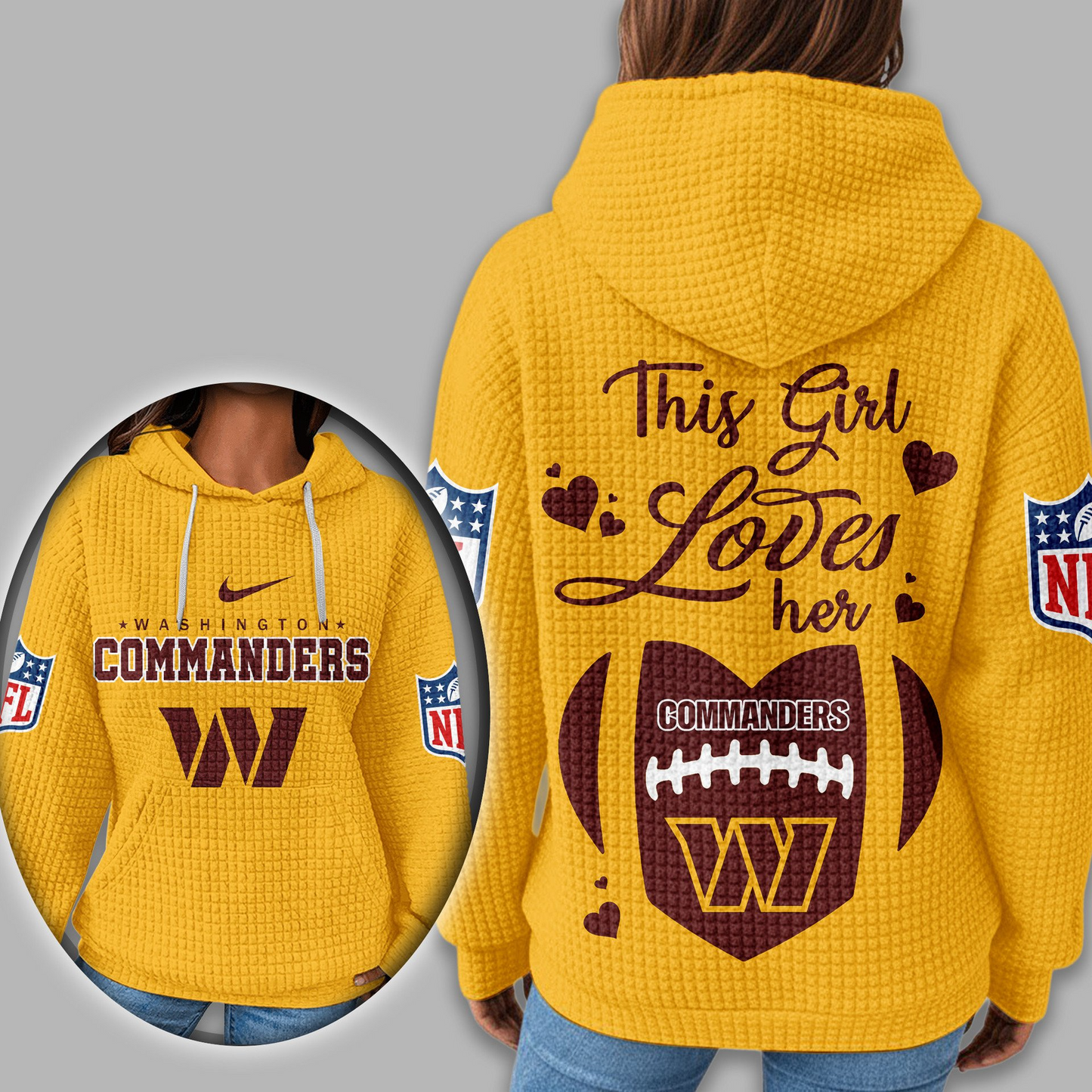 Premium NFL X WAS Game Day Waffle Hoodie NDT TDT 231125