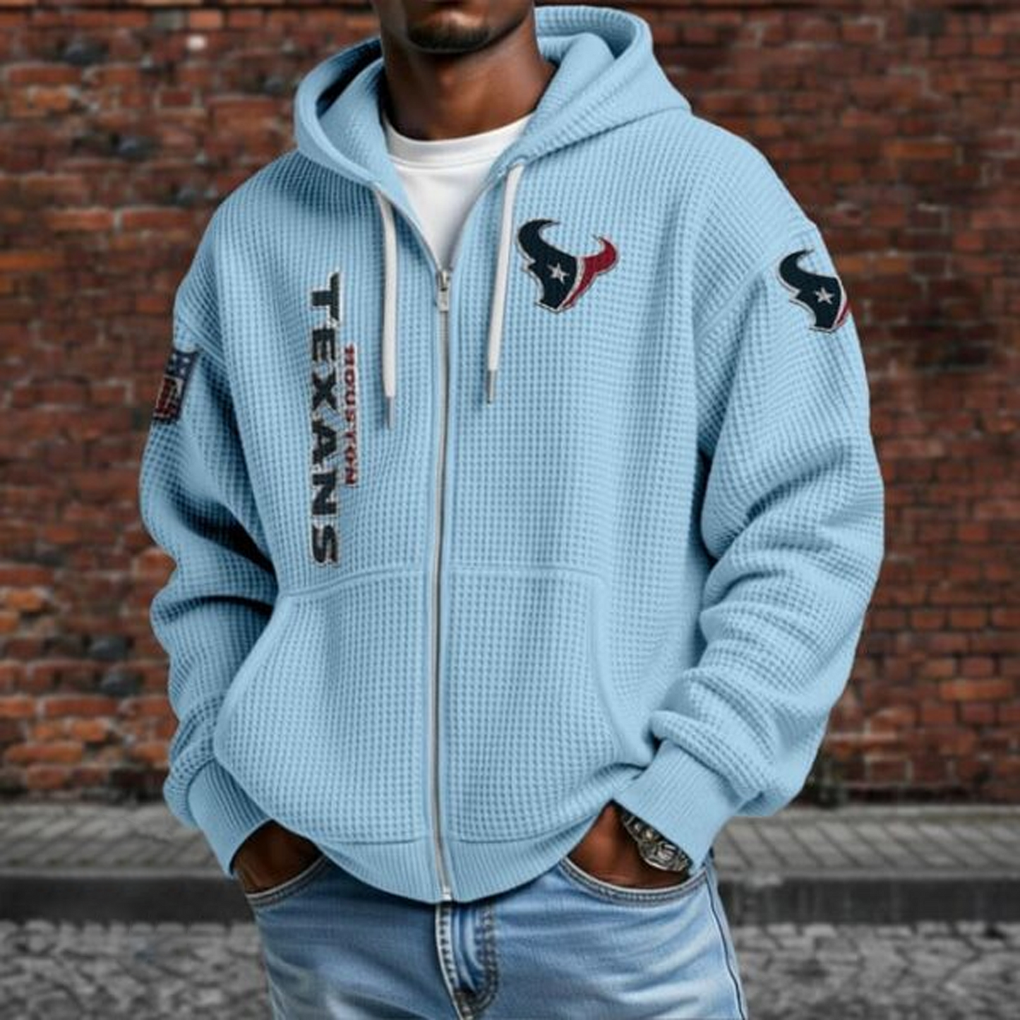 HOU X NFL Textured Lounge Zip-up Hoodie NAK NHT