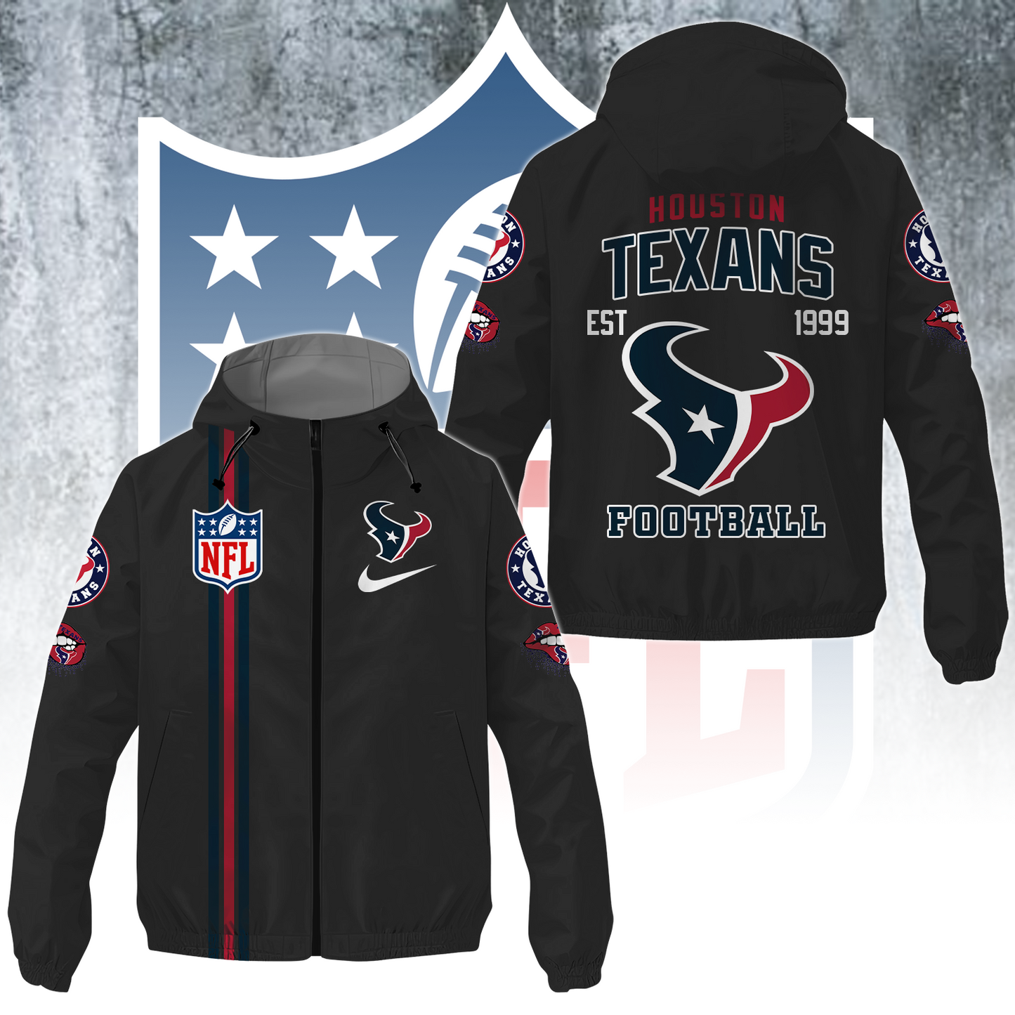 HOU x NFL Windbreaker Jacket DATND TANTD