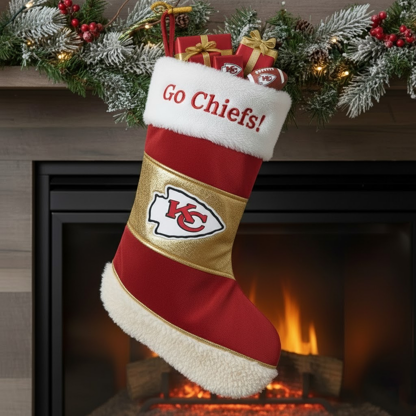 KC X NFL CHRISTMAS SOCKS NAK NHT