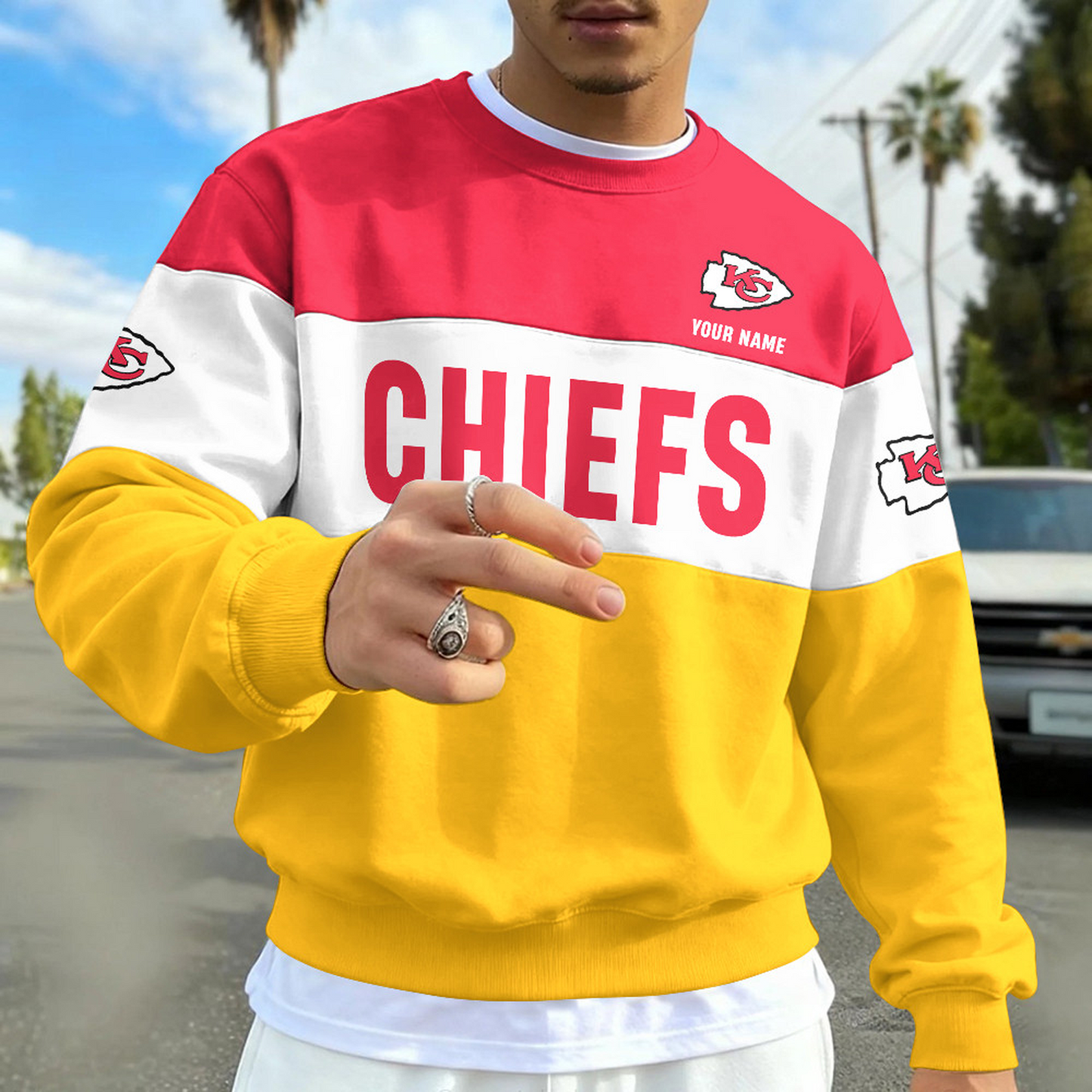 KC X NFL Special NFL Long Sleeve Sweatshirt Custom Name Gift NAK NHT