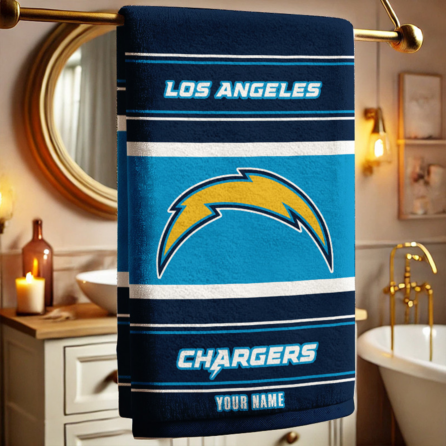 LAC X NFL New Bath Towel Custom Any Name Gifts NAK NHT