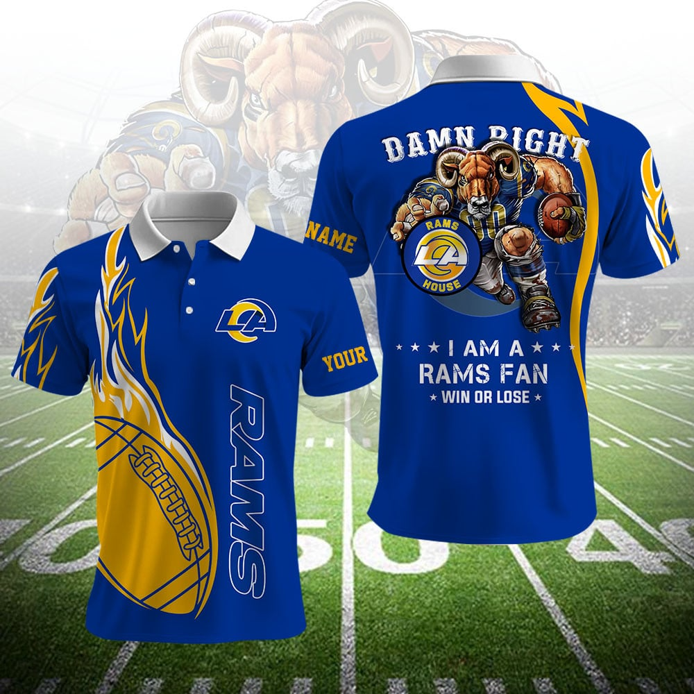 LAR NFL Team Mascot Polo Shirt DDT NTL