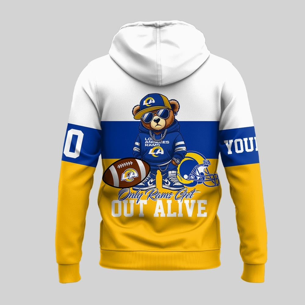 LAR Premium NFL Customizable Teddy Bear Hoodie DDT HLPHUONG